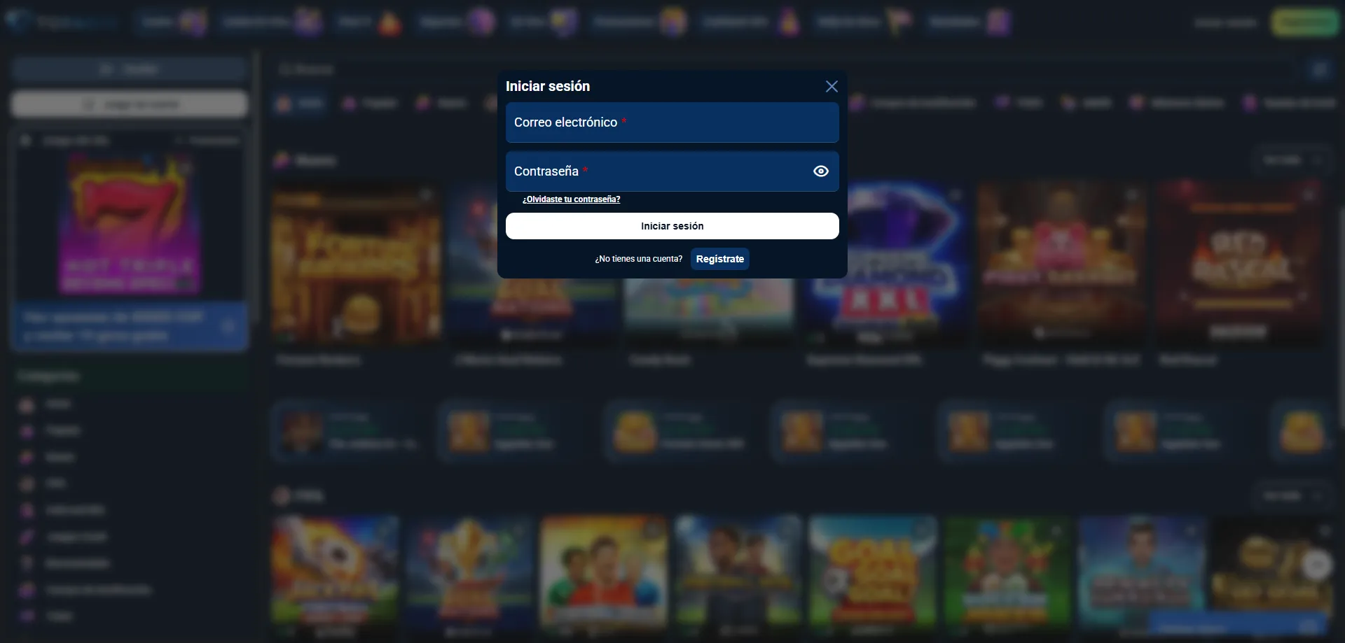 Inicio de sesi&oacute;n en Topacio Casino acceso seguro a tu cuenta